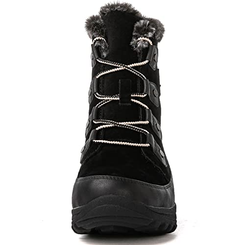 GLOBALWIN Women's Snow Boots Waterproof Ankle Booties Winter Boots For Women, Insulated Warm Black Fur Boots, Non-Slip Outdoor Hiking Boots For Rain and Snow 7M — view 4