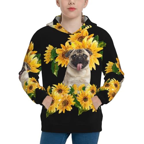 Pug Boy, Girls Sports Shirt Youth Pullover Fashion Hooded Sweatshirt3