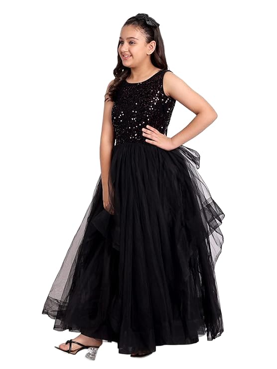Image of TILISM Girls' Maxi Dress Gown with Can Can Inside Party Dresses