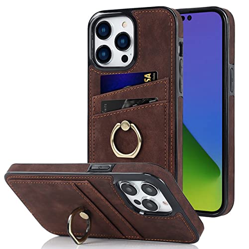 Étui en cuir fente pour carte de crédit iPhone 12 Pro Max - Coque arrière multi-poches