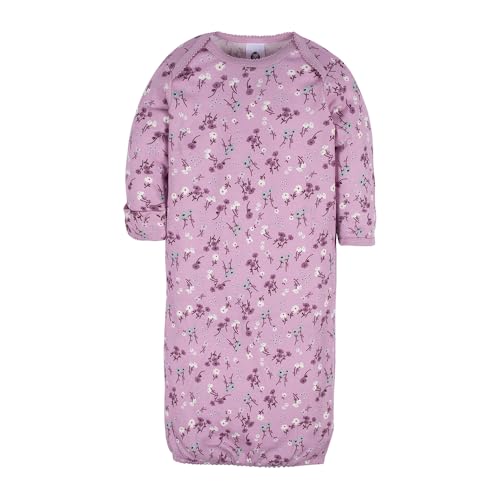 Image of Gerber Baby Girls 4-Pack Sleeper Gown - Soft Cotton Newborn Nightgowns, Elastic Hem Sleepwear Set for Infant Girls
