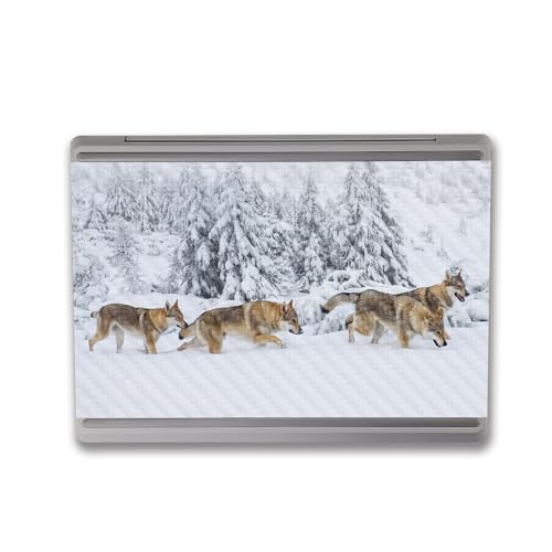 Image of MightySkins Carbon Fiber Skin Compatible with Microsoft Surface Laptop Go 3 (2023) Full Wrap Kit - Wolf Pack | Protective, Durable Textured Carbon Fiber Finish | Made in The USA