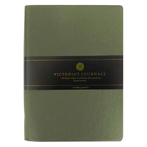 Victoria's A6 Leather Cover Handbag Journal - Brown, 192 Pages, Cream Paper Pages Cover