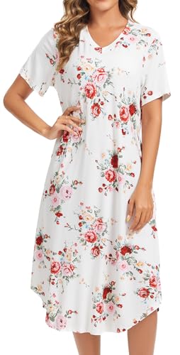 Image of Kabento Womens Short Sleeve Long Nightgowns Sleepwear