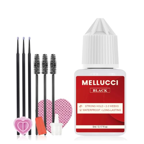 MELLUCCI Cluster Lash Glue Strong Hold Waterproof Lash Extension Glue for DIY and Professional Use 2-3 Weeks Long-Lasting for Eyelash Clusters Low Fume