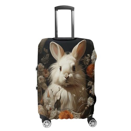 Carry on Luggage Cover Rabbit And Flowers Suitcase Covers for Luggages Tsa Approved Travel Luggage Sleeve Protector Elastic Suitcase Protector Anti-Scratch Washable Fits 19-30 Inch Case -S4