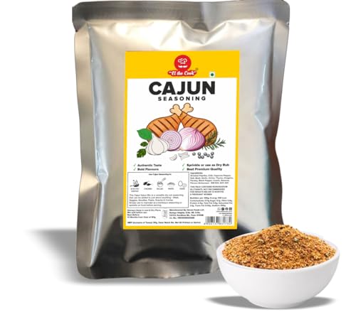 Image of EL The Cook Cajun Spice Seasoning 500g pack | Use as Meatrub, Sprinkler or Dip Base | Bold Herby Blend For Chicken, Fries, Grills, Sauces & Snacks | FSSAI Certified