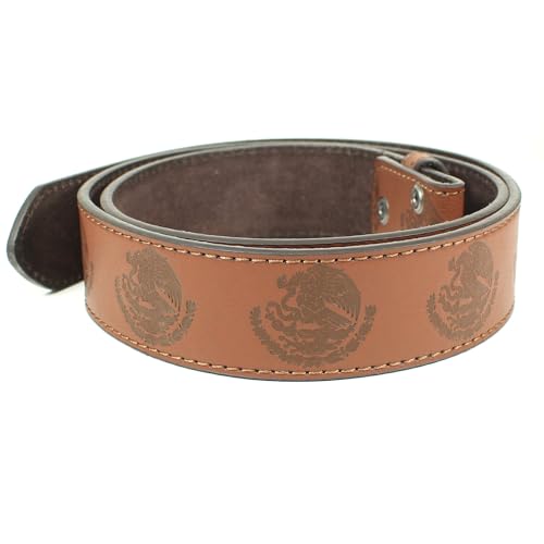 Mexico Coat of Arms Leather Belt Strap Without Buckle 1.5
