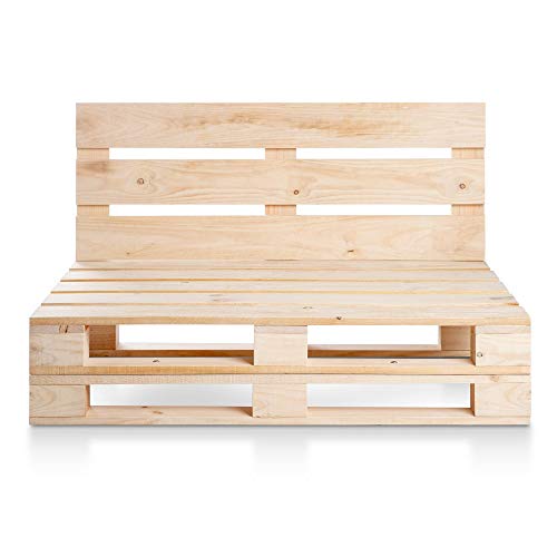 SUENOSZZZ-ESPECIALISTAS DEL DESCANSO Sofa PALETS Madera para Jardin sin Barniz, Sillón Palet sin Cojines. Palets Europeos con Respaldo y Asiento, Sofás para Patio, Palet Chill out - imagen 2