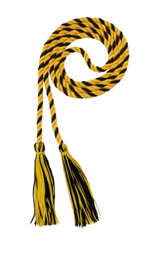 Image of Graduation Honor Cord - Gold /Black - Every School Color Available - Made in USA