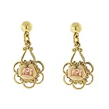 1928 Jewelry Porcelain Rose Drop Earrings