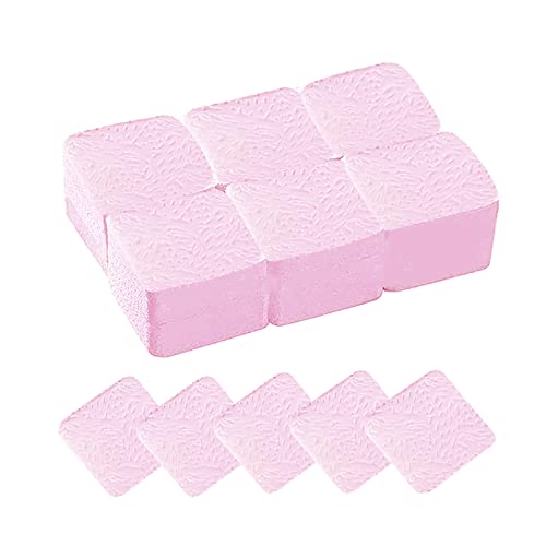 Yoezuo 300 Piezas Sin Pelusas Toallitas para Uñas, Almohadillas para Limpiar Uñas, Almohadillas se Algodón para Limpiar el Pegamento Esmalte de Uñas(Rosa)