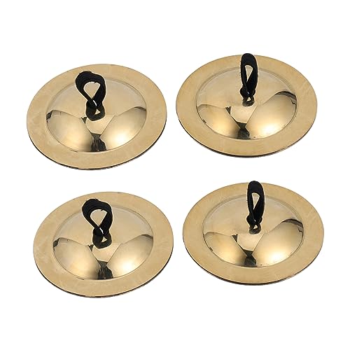 GALPADA 2 Pairs Finger Cymbals for Creative Musical Instrument for Dancer Ball and Durable Mini Cymbals for Belly Dancing Fun Rhythm and Melody Development Random Color