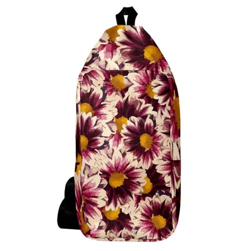Sac à dos à bandoulière au motif floral coloré sans couture pour homme et femme