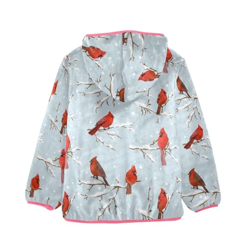 OTVEE Retro Winter Birds Kids Hoodie Jacket Fall Spring Full Zip Warm Outwear Coat2