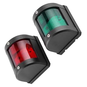 POFET 2 stuks bootnavigatieverlichting, opvouwbare marine-bootankerlampen, waterdicht signaallicht, rond 360 graden, rood/groen, navigatie, waarschuwing navigatielichten