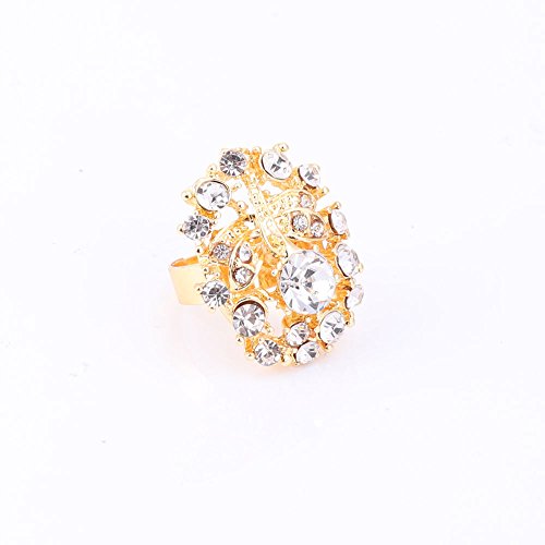 African Beads Gold Plated Shinning Flower Crystal Necklace Earrings Bangle Ring Jewelry Set #TOP6