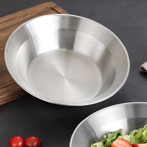Assiettes à salade à large bord légères en acier inoxydable