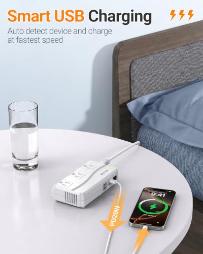 Image of BESTEK 220V to 110V Voltage Converter, 300W Step Down Power Converter with 3 AC Outlets & 4 USB Ports(PD20W), International Travel Voltage Transformer for US Appliances, UK /EU /AU /India Plug Adapters