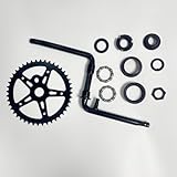 XYAUTO 2” Cup Bike Bottom Wide Pedal Crank Kit 44T Sprocket 165mm Crank Arm, One-Piece Bicycle Crank Kit for...