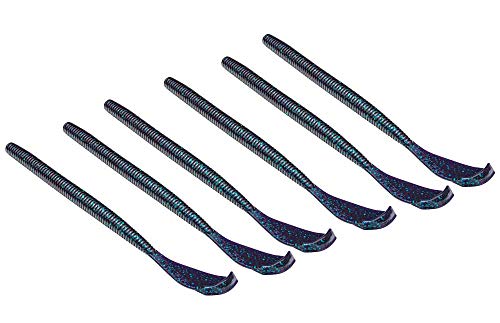 Strike King Rage Cut-R-Worm Fishing Lure, Soft Plastic Worm, Junebug