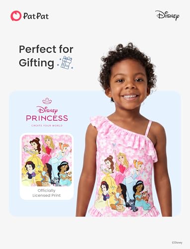 Image of Disney Stitch Frozen Marvel Minnie Mouse Girls Swimsuits Ruffle One Piece Bathing Suits UPF 50 Swimwear Quick Dry Size 2-13Y