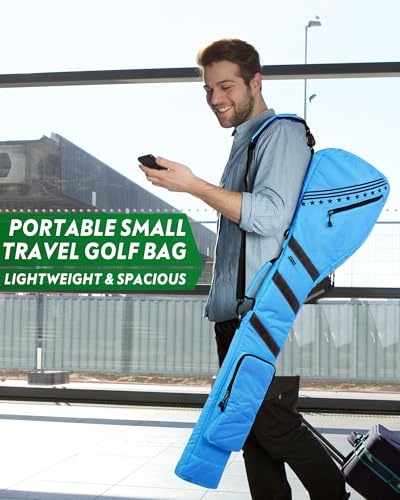 Big Teeth Golf Sunday Bag, Small Golf Bag Lightweight, Par 3 Golf Bag for A Few Clubs Driving Range, Practice with Carry Shoulder Strap Foldable Multi-Colour - image 8
