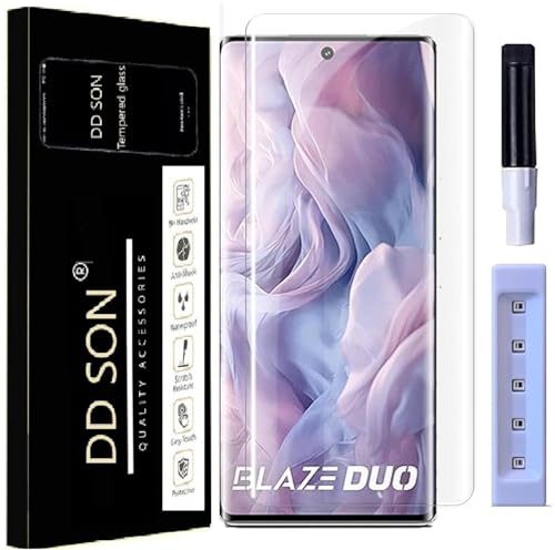 Image of DD SON UV Premium Tempered Glass Screen Protector Guard Compatible For Lava Blaze Duo /Blaze X 5G 5G (6.67 Inch, Pack of 1) Full Adhesive UV Curved Case Friendly HD Clarity