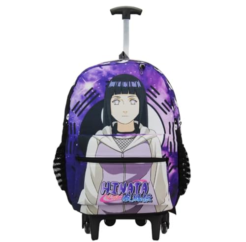 Kit Mochila Escolar Infantil Juvenil Hinata Com rodinhas Estojo Lancheira