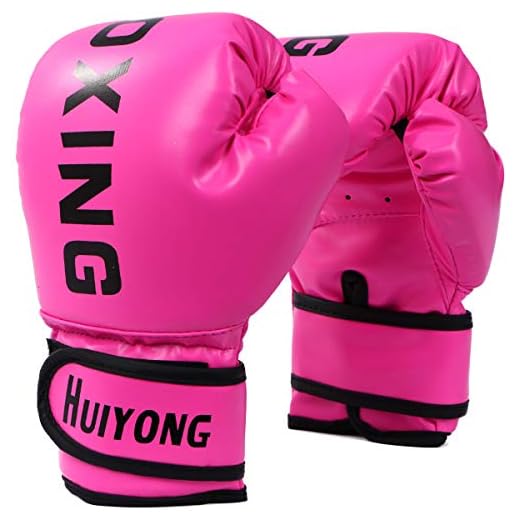 HUINING Kinder-Boxhandschuhe, Boxhandschuhe, MMA-Handschuhe, Polyurethan, Cartoon-Sparring, Dajn, Trainingshandschuhe, 113 g, für Alter 3–12 Jahre (Box-Rosa)