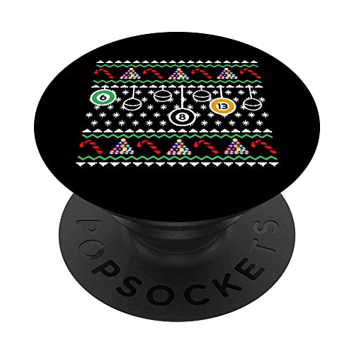Brutto Natale Biliardo Piscina X-Mas Babbo Natale Capodanno PopSockets PopGrip Intercambiabile