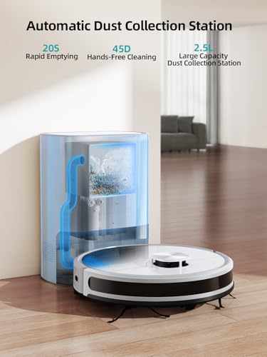 Airzeen Robot Vacuum And Mop,Self-Emptying Robot Vacuum Cleaner,3500Pa Suction,Laser Navigator With Smart Mapping Robotic Vacuums,180Mins Runtime,Schedule,App Control,Ideal For Carpet/Pet Hair thumb #1