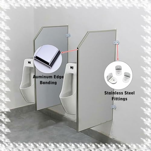Durable Wall-Mounted Men's Urinal Screen Partition, PVC with Accessories for Schools & Public Restrooms - Enhance Hygiene & Functionality