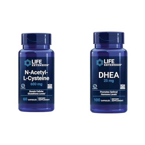 Life Extension N-Acetyl-L-Cysteine (NAC), Immune, Respiratory, Liver Health, NAC 600 mg, Potent antioxidant Support, Free-radicals, Easy to Absorb, 60 Capsules