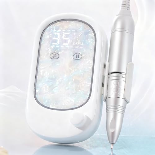 Kylara Professional Nail Drill–35000 RPM Electric Nail File Cordless,Quiet Efile