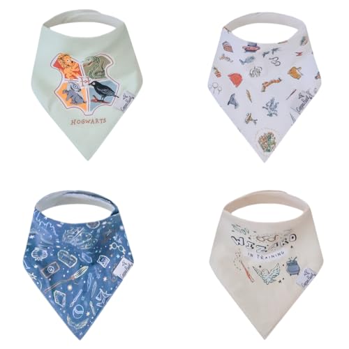 Copper Pearl Baby Bandana Drool Bibs for Drooling and Teething 4 Pack Gift Set Wizarding World