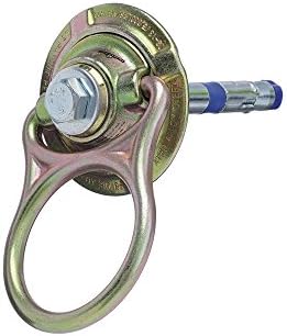 PeakWorks Durable, High Quality, Permanent Concrete Swivel Anchor with 5/8" Sleeve Anchor, 5,000 lb. Tensile Strength, Silver/Brass, V8221114