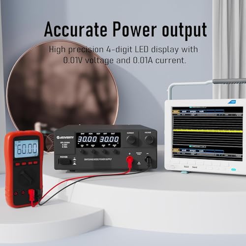 Image of Variable DC Power Supply, 0-30V 0-30A 900W Bench Regulated DC Power Supply with Encoder Button, Output On /Off Switch, 4 Digit LED Display, OVP & OCP, Auxiliary Output Terminal