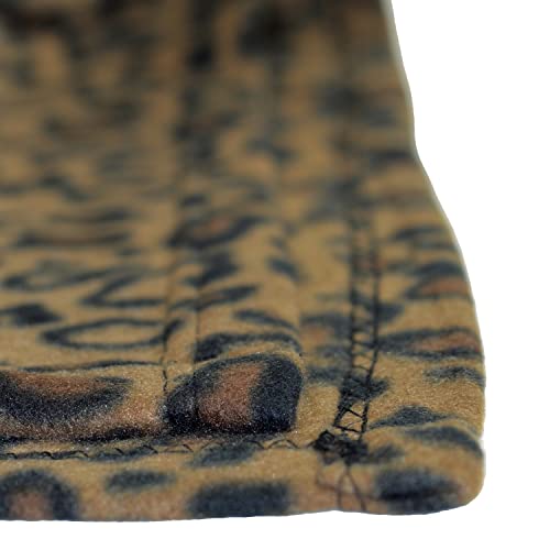 Wolf Essentials Cozy-Soft Microfleece Travel Blanket, 50X60 Inch, Lightweight, Compact, Perfect For Airplane And Car, Leopard #TOP2