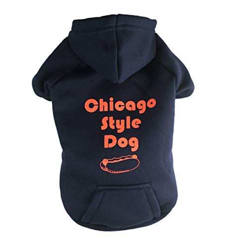 Chicago Style Dog Hoodie - Size XXLarge - fits dogs 29-45 lbs - warm dog clothes