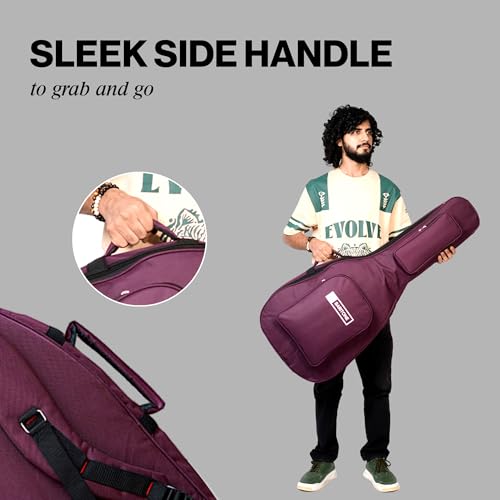 Image of Baritone Guitar Gig Bag Cover Padded for All Guitar Like Yamaha FS80C, F280, F310, F370, F620, APX600, CPX600 (Maroon)