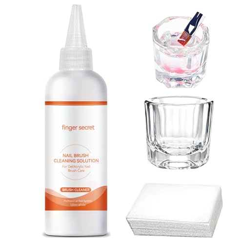 Image of Nail Brush Cleaner & Revitalizing Solution - Fast-Acting Cleaner for Acrylic Brushes, Airbrushes, Gel Nail Brush,Art Brushes & Nail Tools - Restores Softness and Extends Brush Life120ml