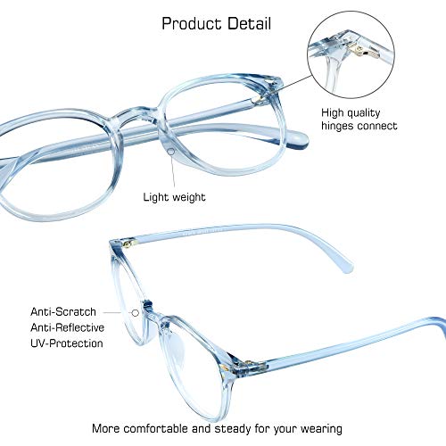 Image of VisionGlobal Blue Light Blocking Glasses for Women Men, Computer Reading, TV Glasses, Stylish Oval /Square Frame