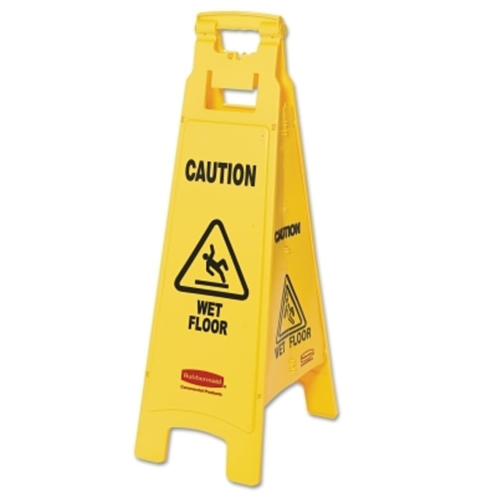 Rubbermaid Caution Sign Yellow With Black Letters