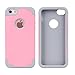 Alkax for iPhone SE Case, Dual Layer Armor Heavy Duty Hybrid Shockproof Protection Protective Cover Bumper for Apple iPhone SE + 1 Stylus Pen (Pink/Grey)
