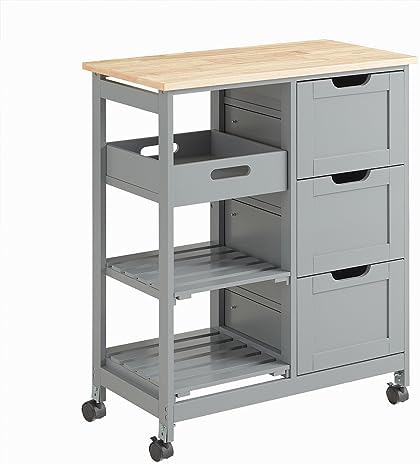 SoBuy Serving Trolley Kitchen Trolley Cart Mobile Kitchen Shelf Kitchen