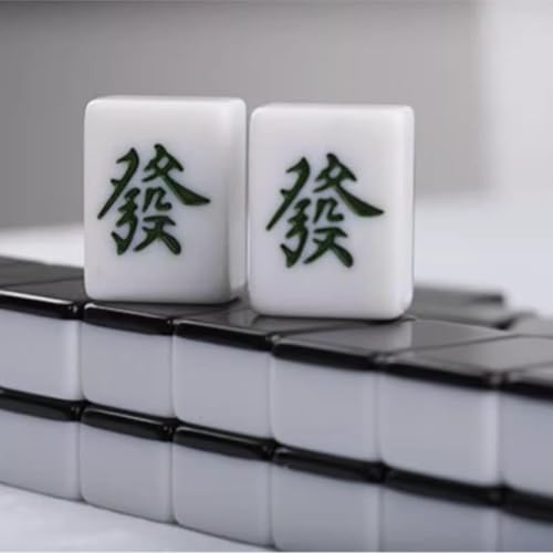 Juego de Mahjong con 144 fichas y caja portátil miniatura 3