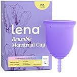 Lena Menstrual Cup Original – Reusable Silicone Period Cup for Heavy Flow, 12-Hour Leak-Free Protection, Soft & Comfortable, Beginner-Friendly Design - Large, Purple