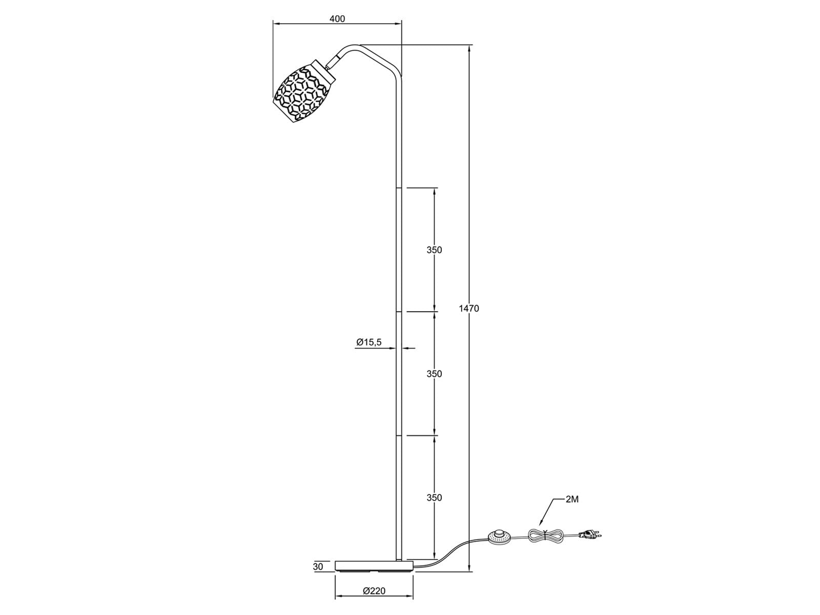 meineWunschleuchte Steh-lampe mit besonderem Stanzmuster Coffee Gold