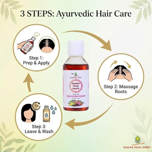 Image of Natural Hair Oil (Pack of 3 x 100ml) for Hair Growth & Hair Fall Control | Homemade Oil with Curry Leaves, Amla, Reetha, Shikakai, Hibiscus & Neem | For Dry, Damaged, Frizzy Hair | Men & Women